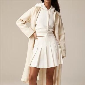 J. Crew NEW Cream Linen Pleated Mini Skirt Size 14